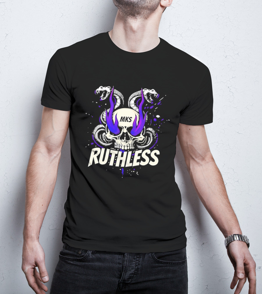 Ruthless Skull Snakes Gothic HKS Purple Flame T-Shirt