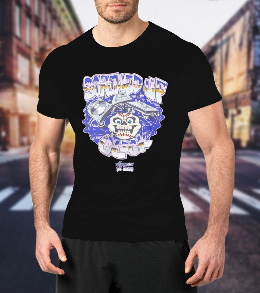Screwed Up Click Skull DJ Houston Astros Mashup Visual T-Shirt