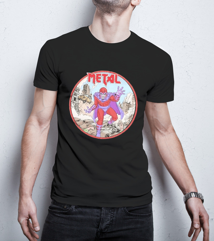 Metal Magneto Villain Heavy Metal Aesthetic Comic Book T-Shirt