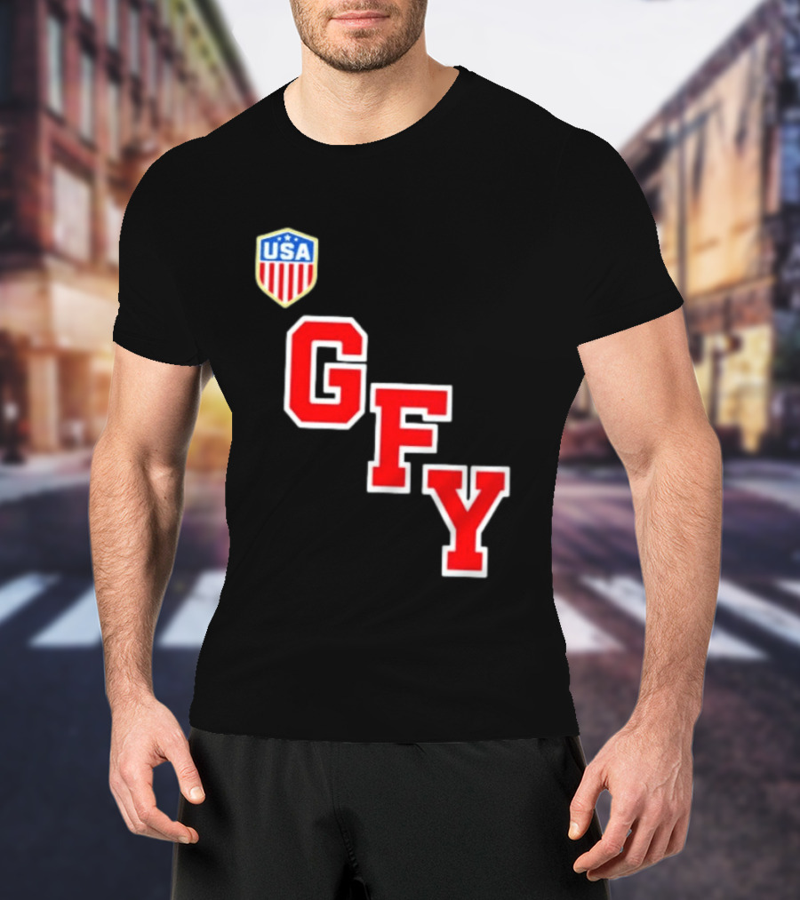 GFY USA Team Red Lettering And Shield T-Shirt