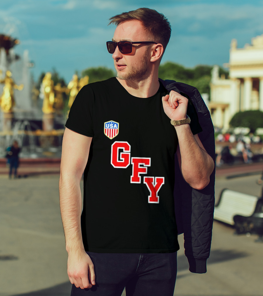 GFY USA Team Red Lettering And Shield T-Shirt