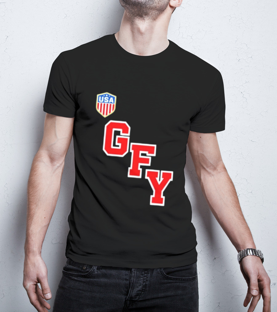 GFY USA Team Red Lettering And Shield T-Shirt