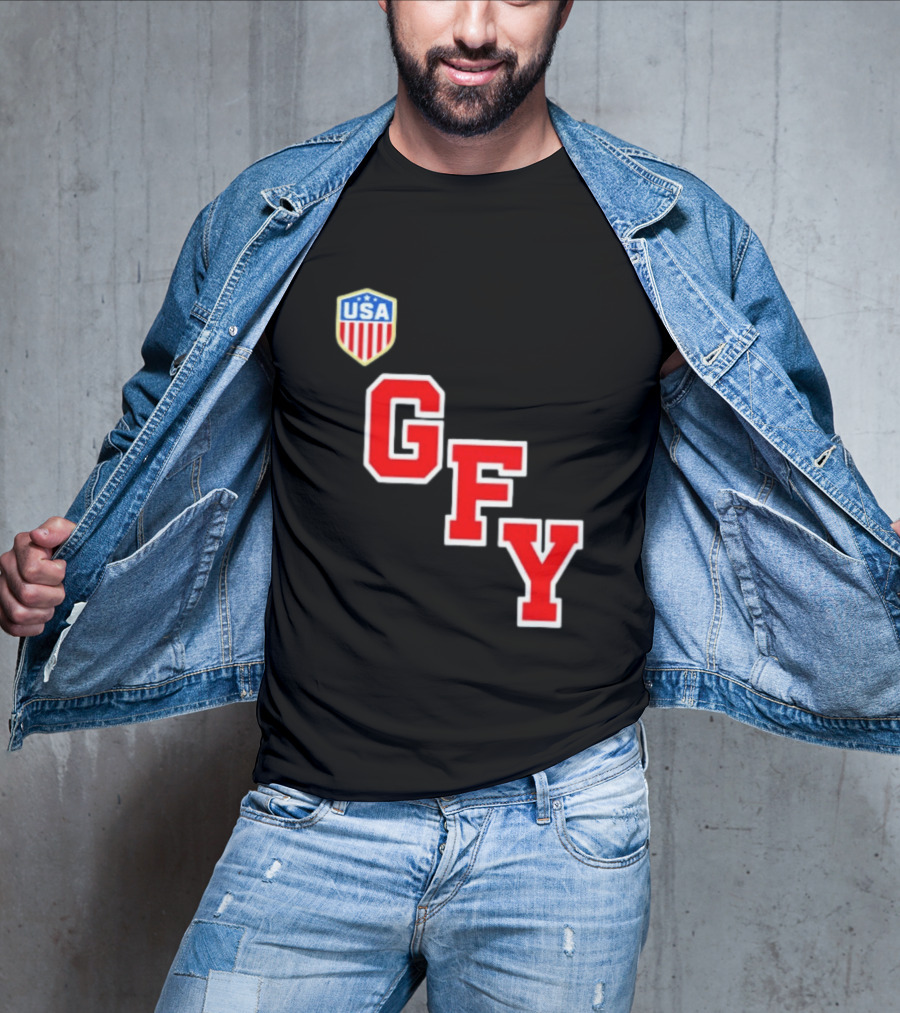 GFY USA Team Red Lettering And Shield T-Shirt