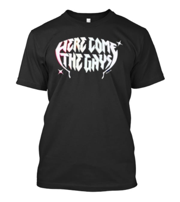 The Vampire Lestat Here Comes The Gays Pride Hollow Text With Stars And Stakes T-Shirt
