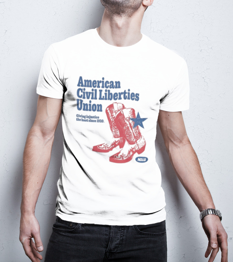 American Civil Liberties Union Cowboy Boots ACLU Star T-Shirt