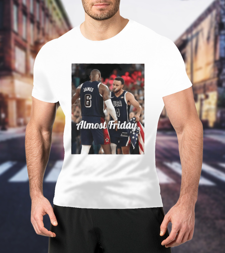 LeBron James Stephen Curry USA Basketball Almost Friday Team Spirit T-Shirt