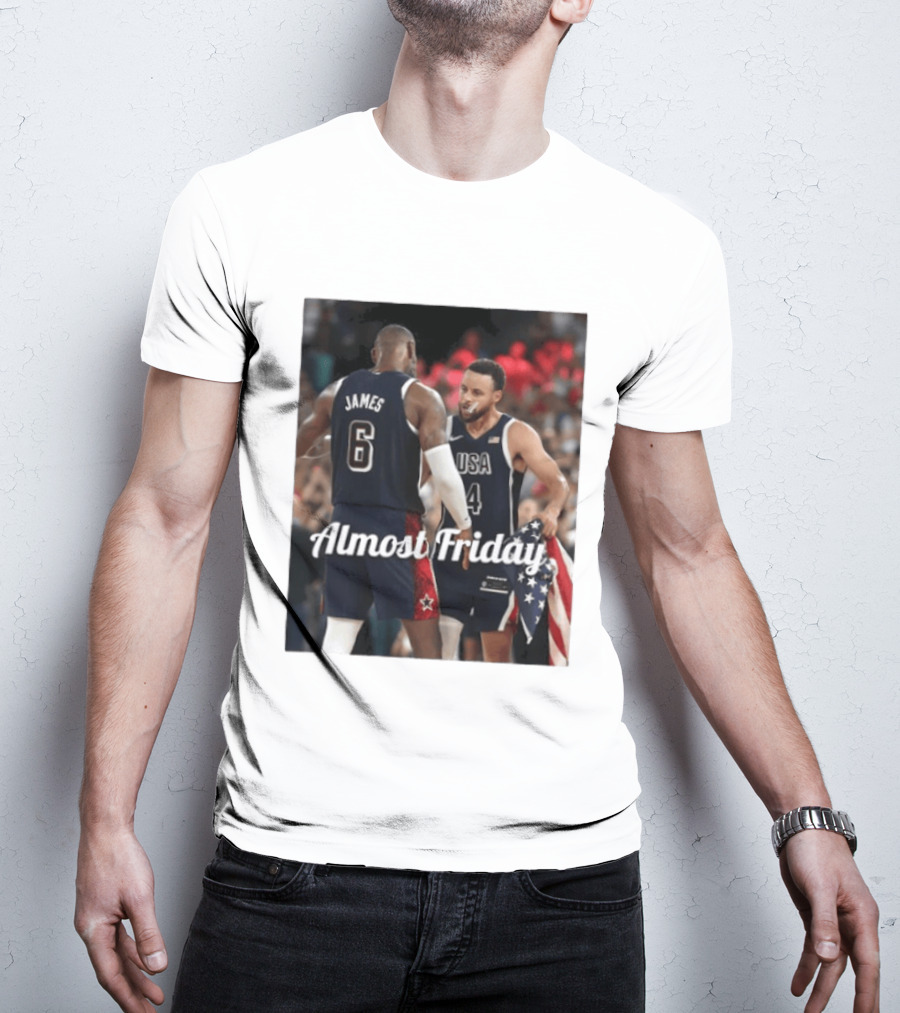 LeBron James Stephen Curry USA Basketball Almost Friday Team Spirit T-Shirt