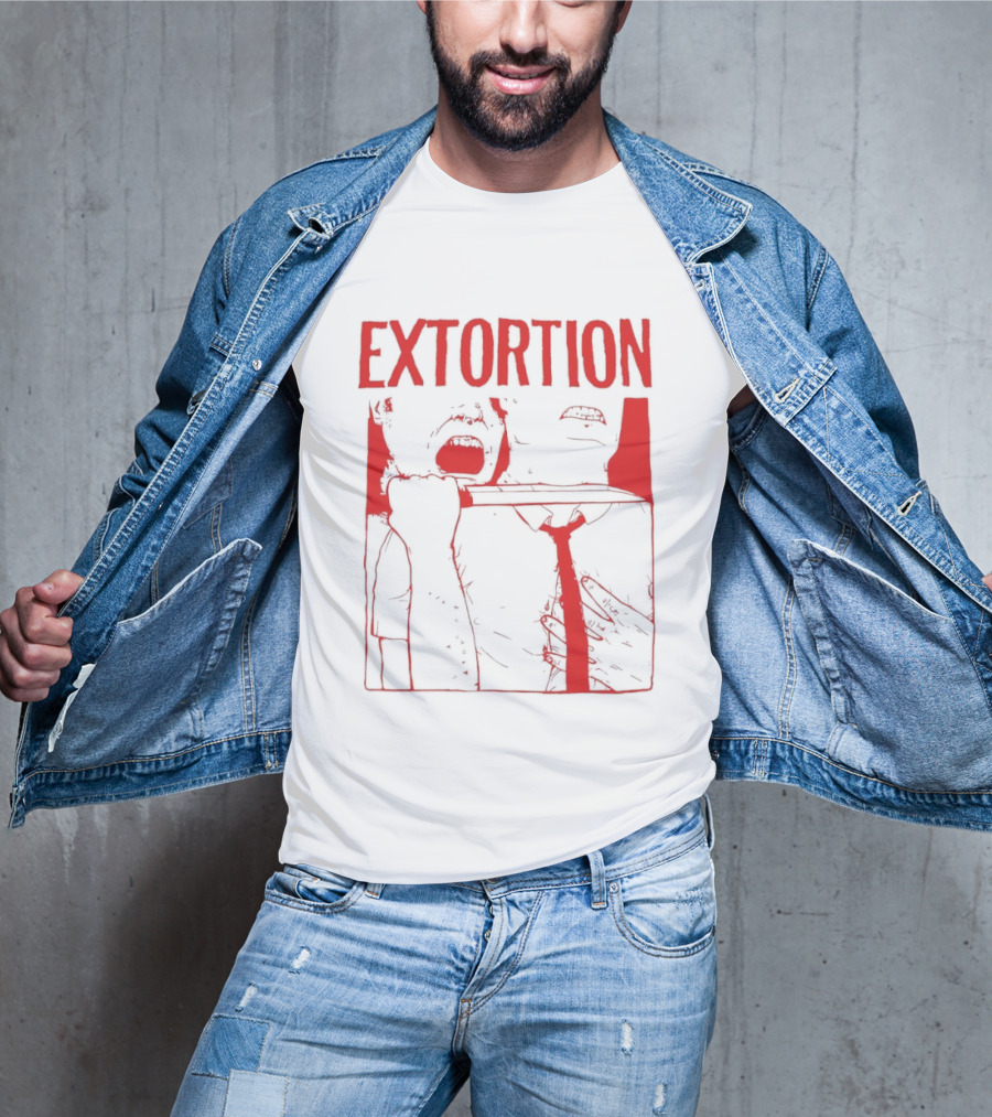 Extortion Throat Slit Dark Horror Red Grunge Aesthetic T-Shirt