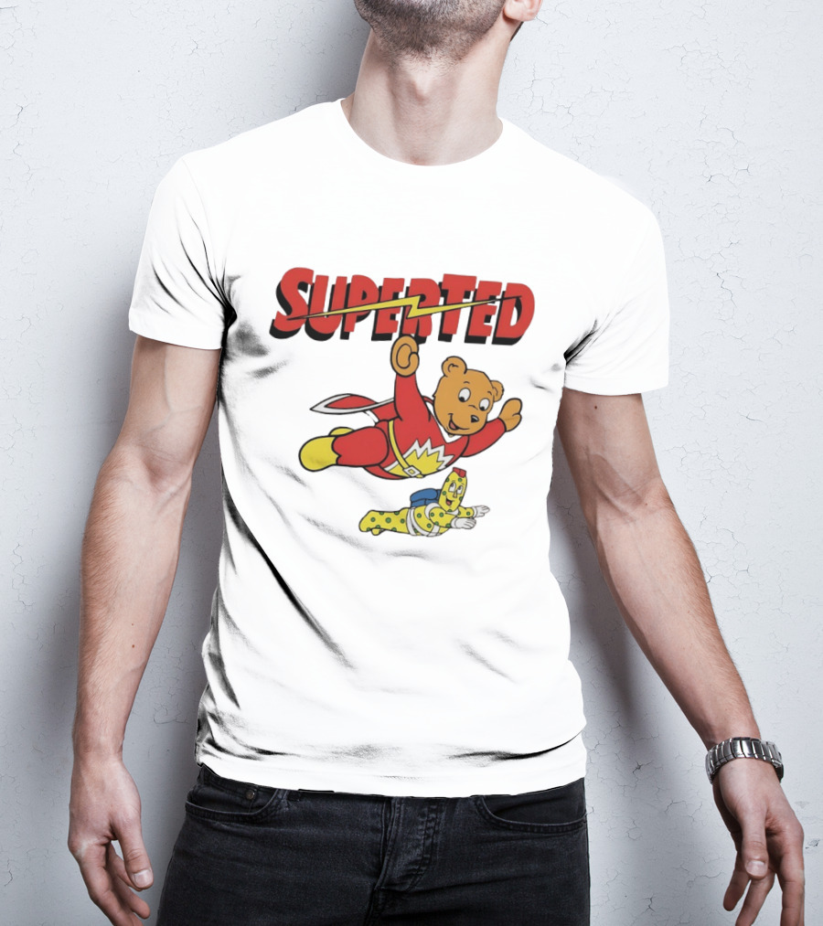 Superted And Spot 80s Cartoon British Animation Flying Characters T-Shirt
