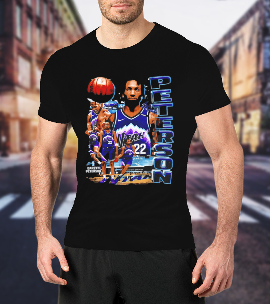 Utah Jazz Darryn Peterson NBA Player Collage Peterson 22 T-Shirt
