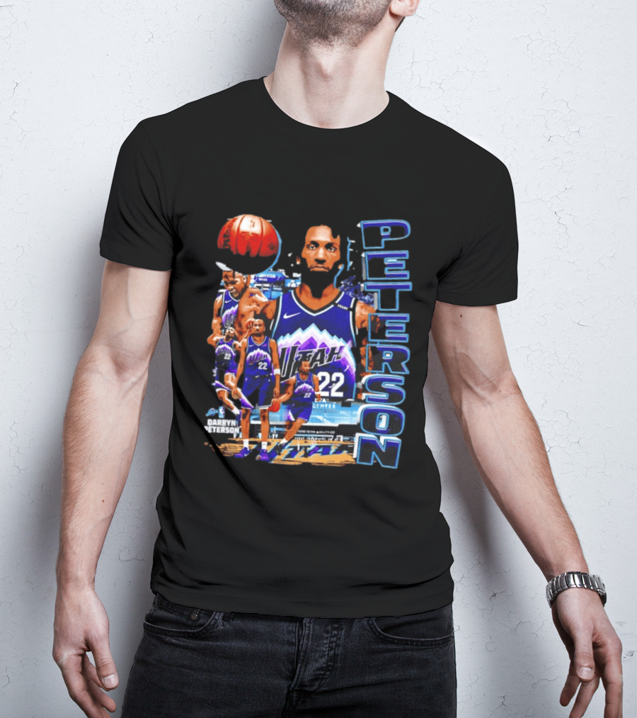 Utah Jazz Darryn Peterson NBA Player Collage Peterson 22 T-Shirt