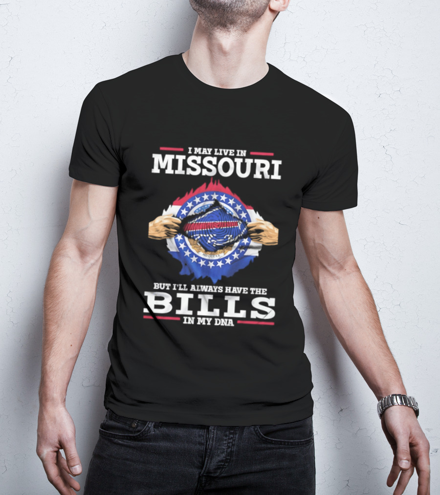 Missouri Resident Buffalo Bills Fan At Heart With Team DNA T-Shirt