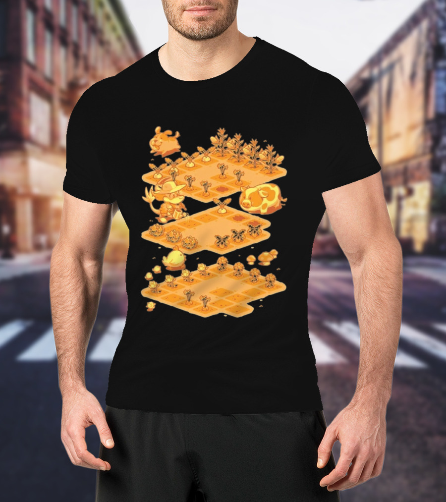 GDQ Happy Harvest Farm Simulation Cute Animals And Crops T-Shirt