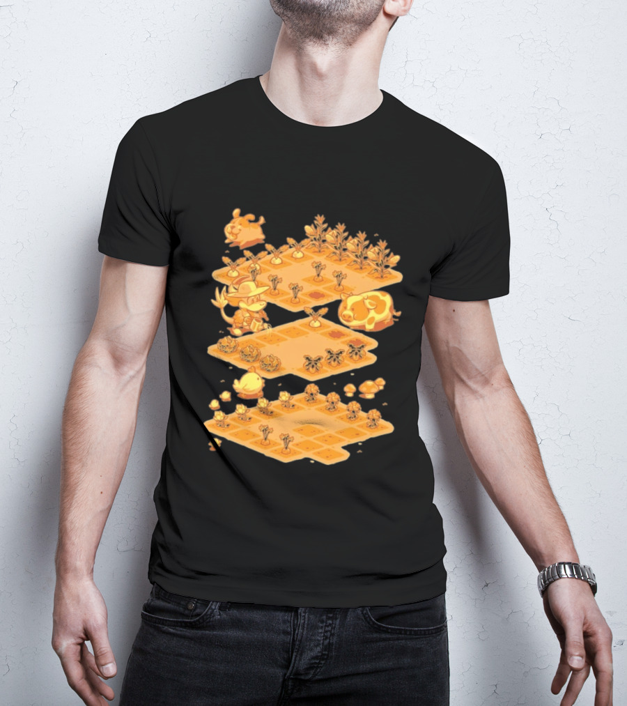 GDQ Happy Harvest Farm Simulation Cute Animals And Crops T-Shirt