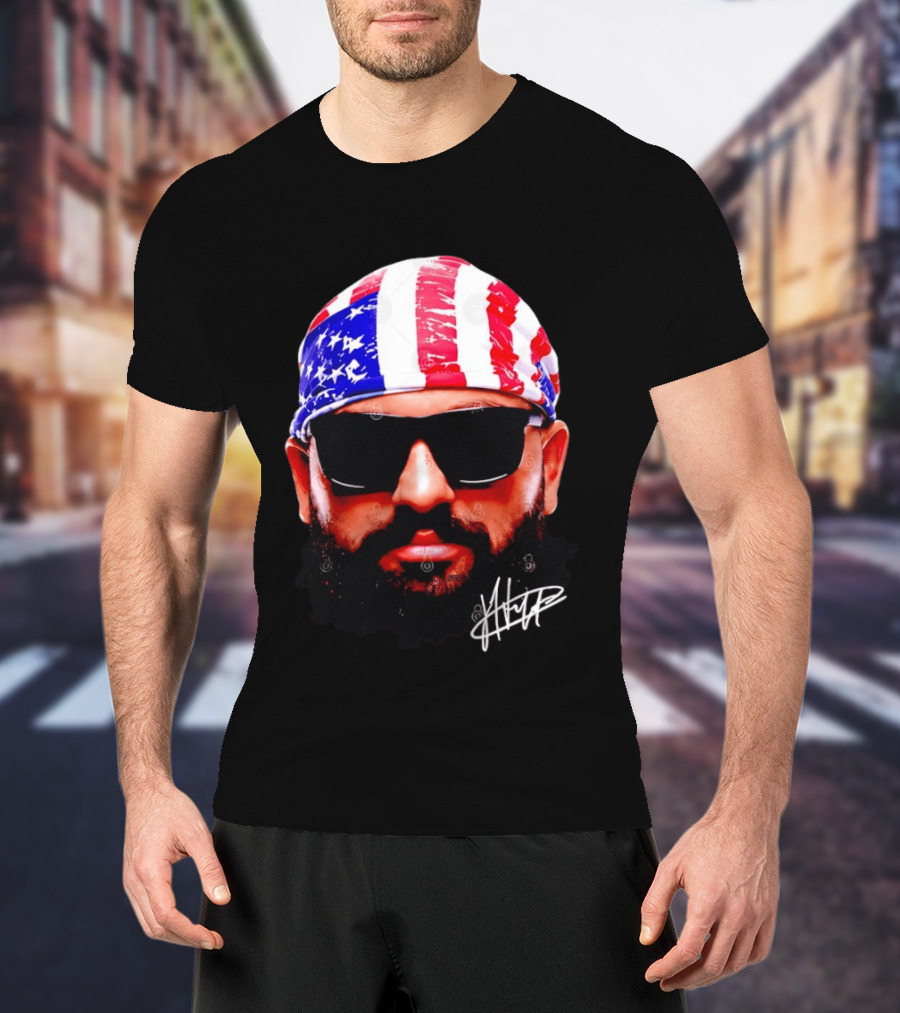 Josh Hokit American Flag Bandana UFC Signature T-Shirt