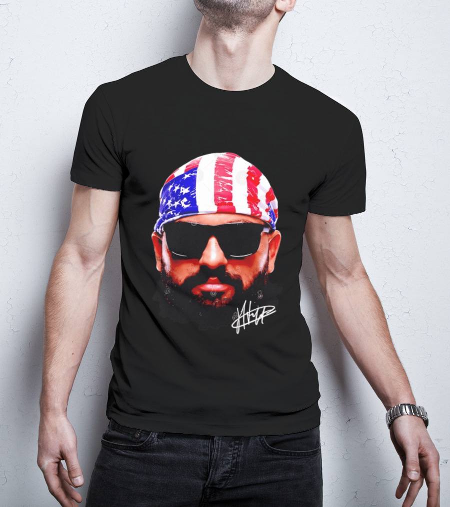 Josh Hokit American Flag Bandana UFC Signature T-Shirt