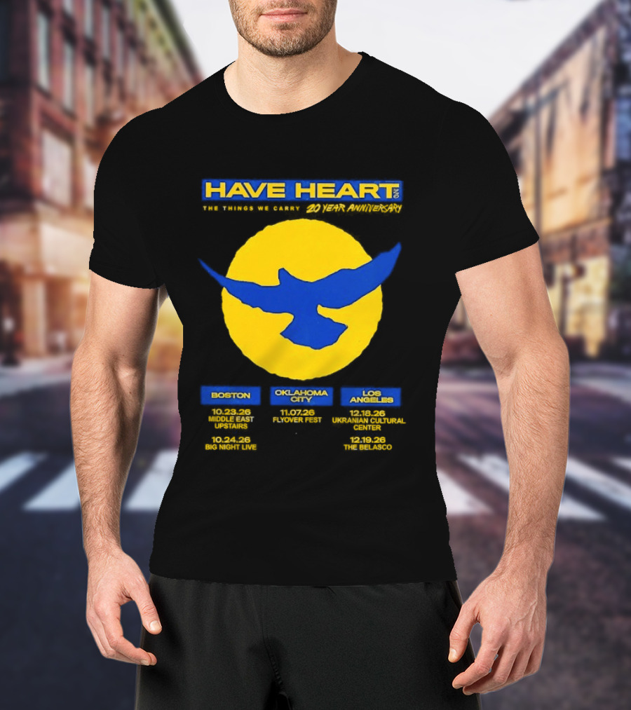 Have Heart The Things We Carry 20 Year Anniversary Tour Boston Philadelphia Los Angeles Bird T-Shirt