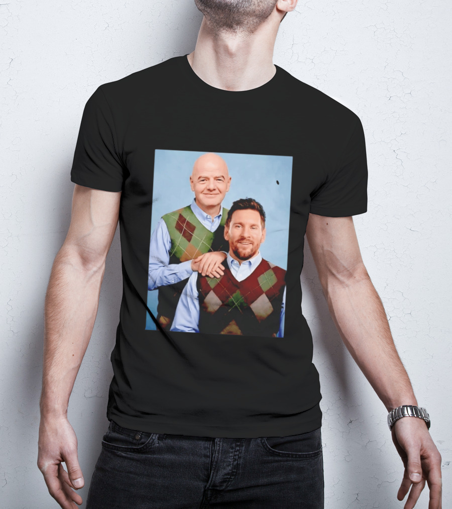 Lionel Messi And Gianni Infantino Step Brothers Movie Style Sweater Vest Image T-Shirt