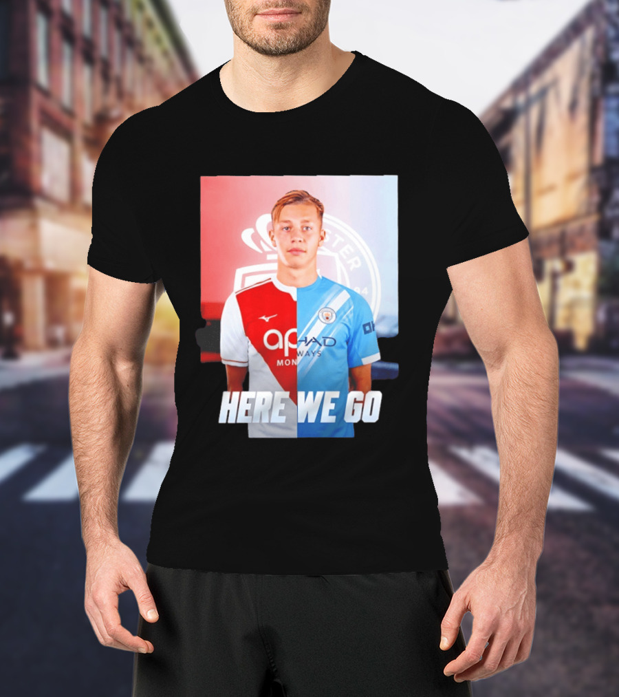 Mathys Detourbet Manchester City AS Monaco Transfer Here We Go T-Shirt
