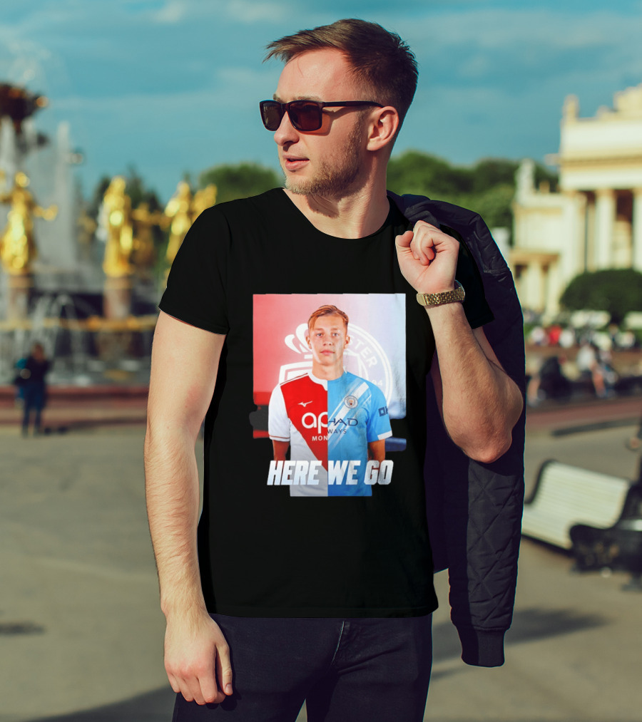 Mathys Detourbet Manchester City AS Monaco Transfer Here We Go T-Shirt