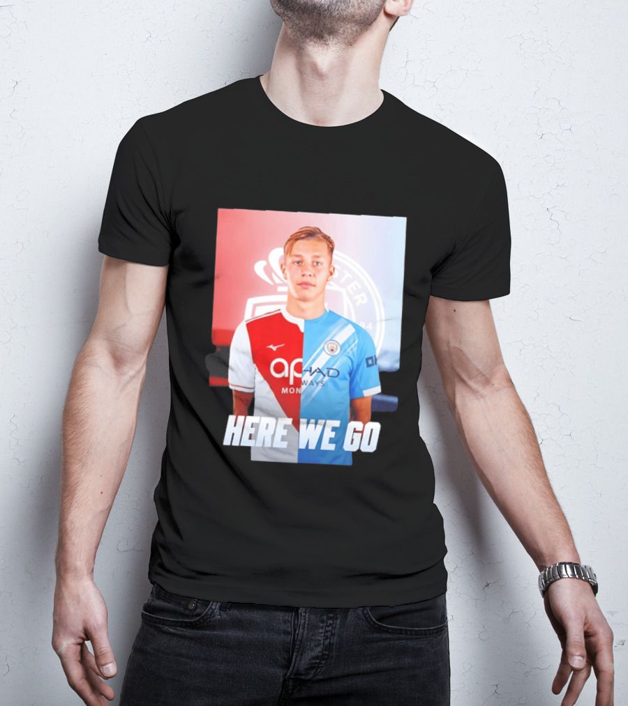 Mathys Detourbet Manchester City AS Monaco Transfer Here We Go T-Shirt