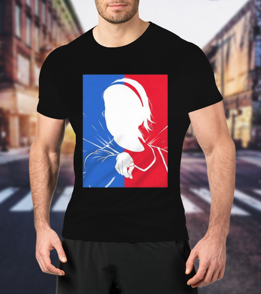 Sophie Cunningham Indiana Fever WNBA Player Silhouette Blue Red T-Shirt