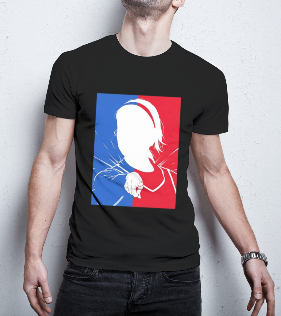 Sophie Cunningham Indiana Fever WNBA Player Silhouette Blue Red T-Shirt
