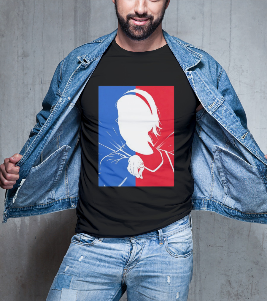 Sophie Cunningham Indiana Fever WNBA Player Silhouette Blue Red T-Shirt