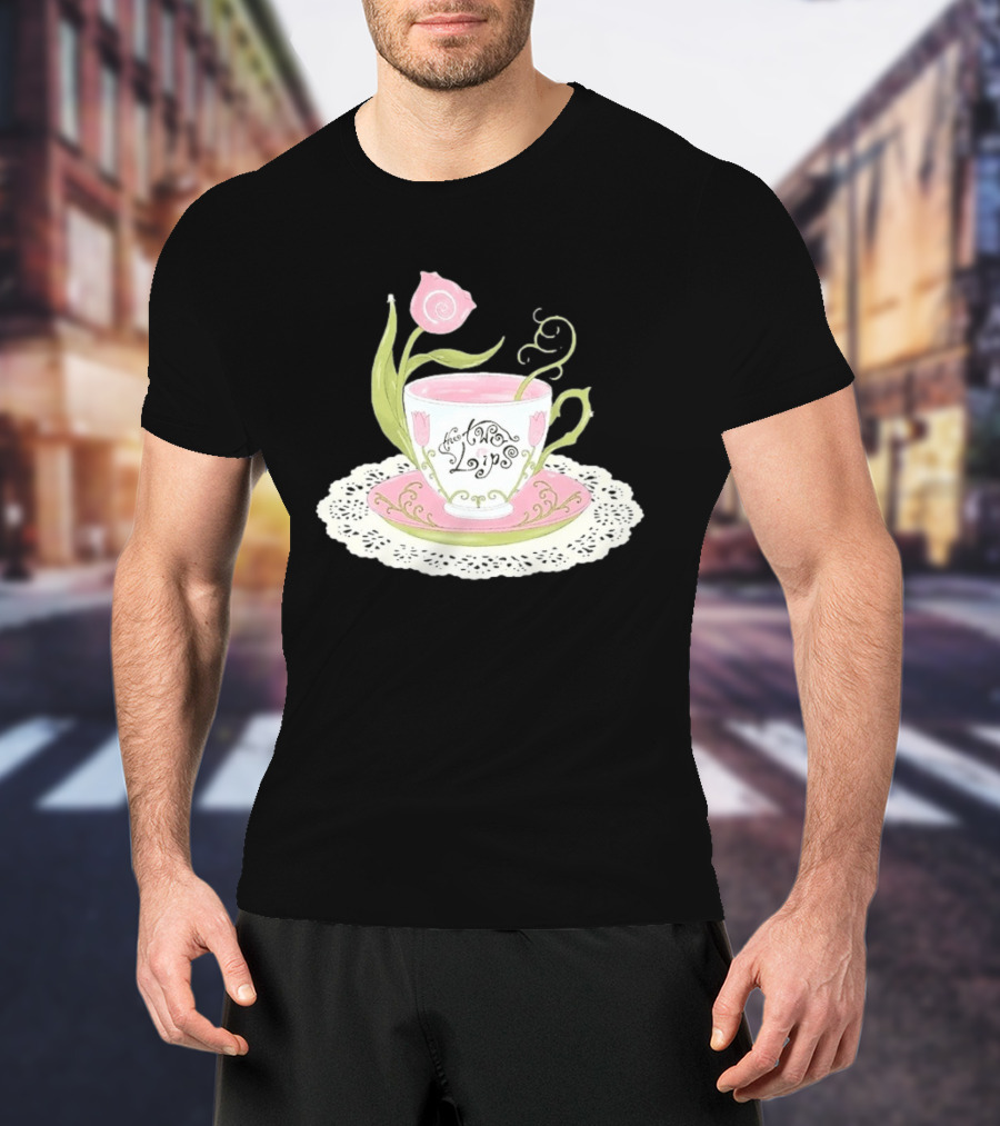The Two Lips Teacup Floral Saucer Lace Doily T-Shirt