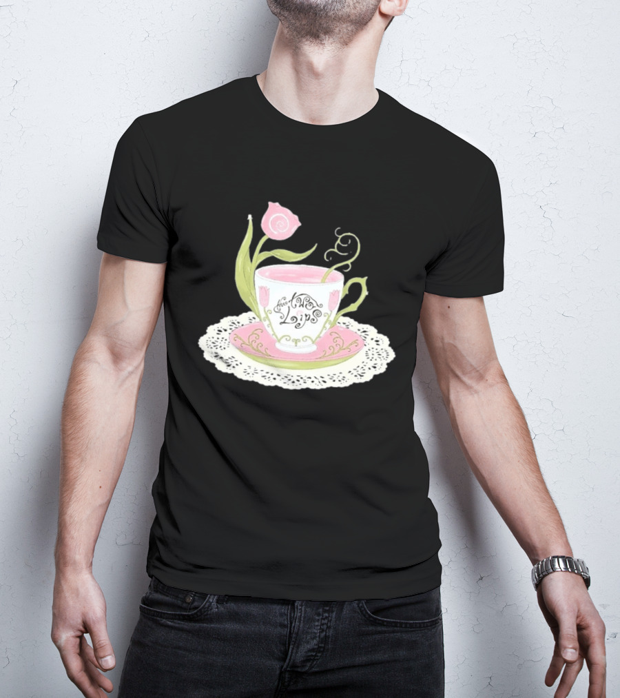 The Two Lips Teacup Floral Saucer Lace Doily T-Shirt