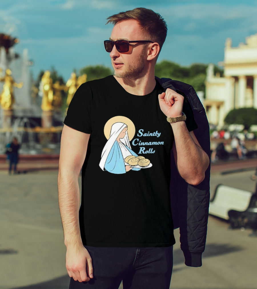 Saintly Cinnamon Roll Angelic Pastry Delight T-Shirt