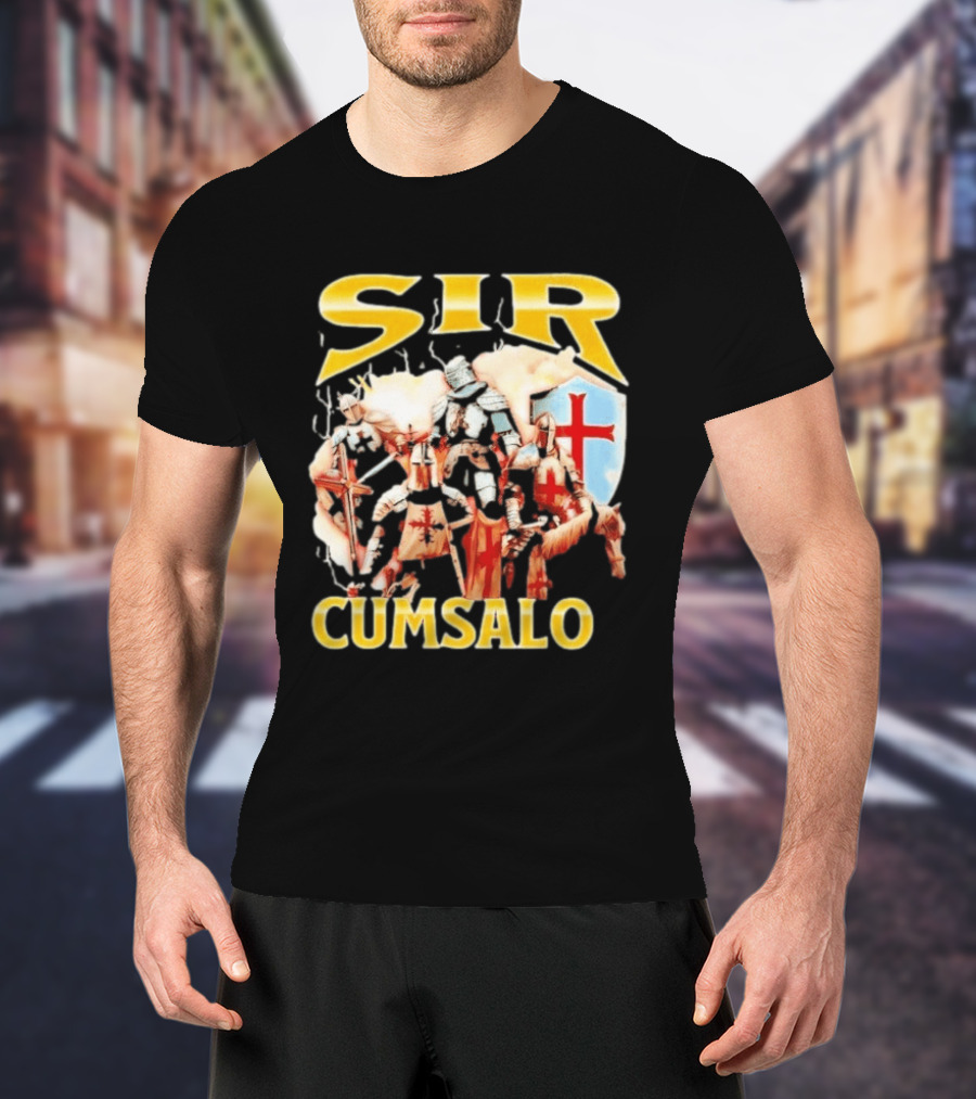 Sir Cumsalo Medieval Crusader Knights With Shield And Cross T-Shirt