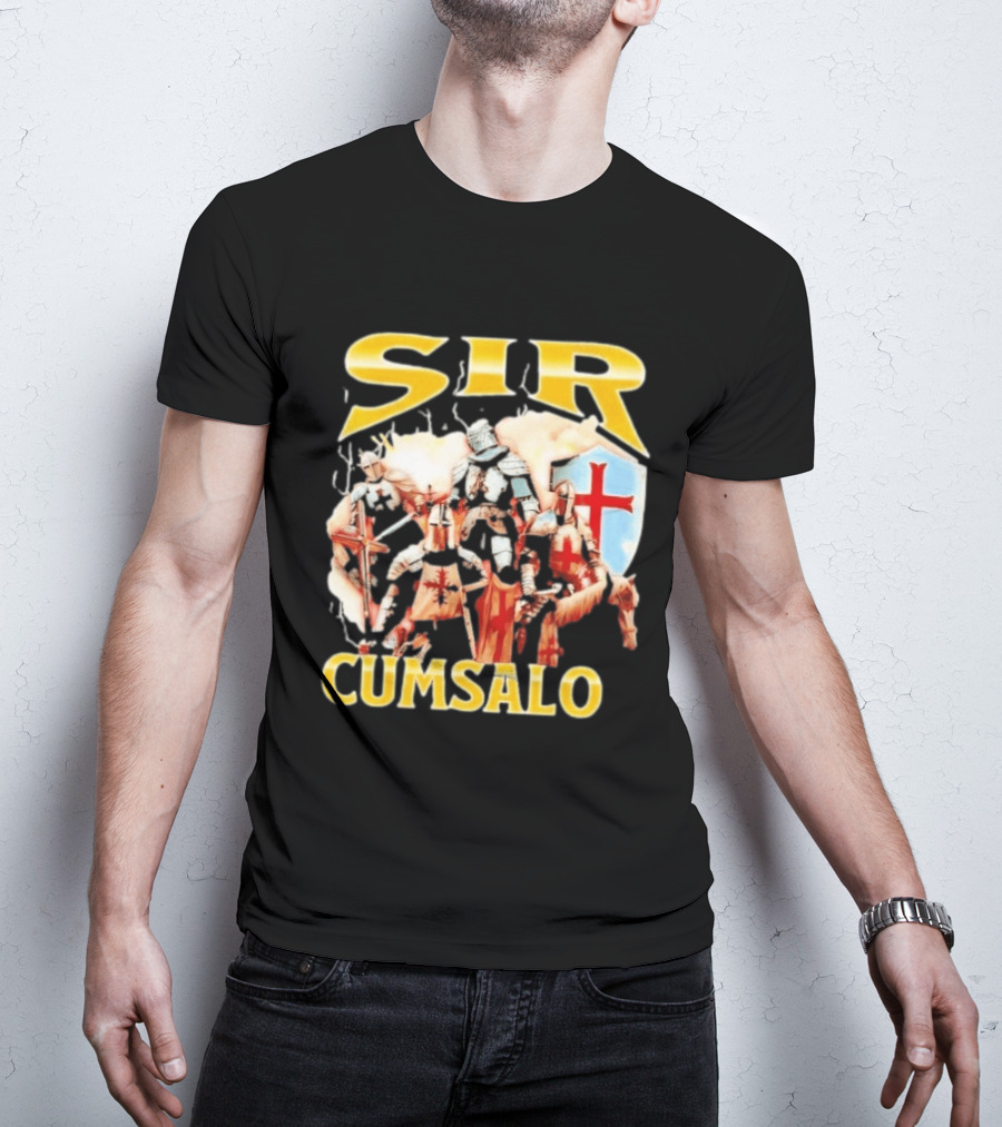 Sir Cumsalo Medieval Crusader Knights With Shield And Cross T-Shirt