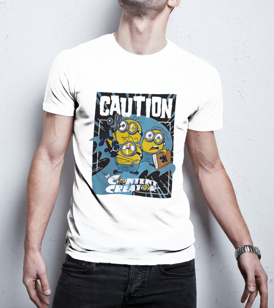 Caution Minions Content Creator Camera Book T-Shirt