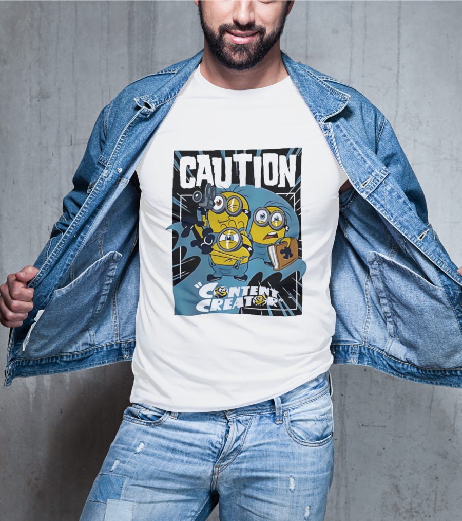 Caution Minions Content Creator Camera Book T-Shirt