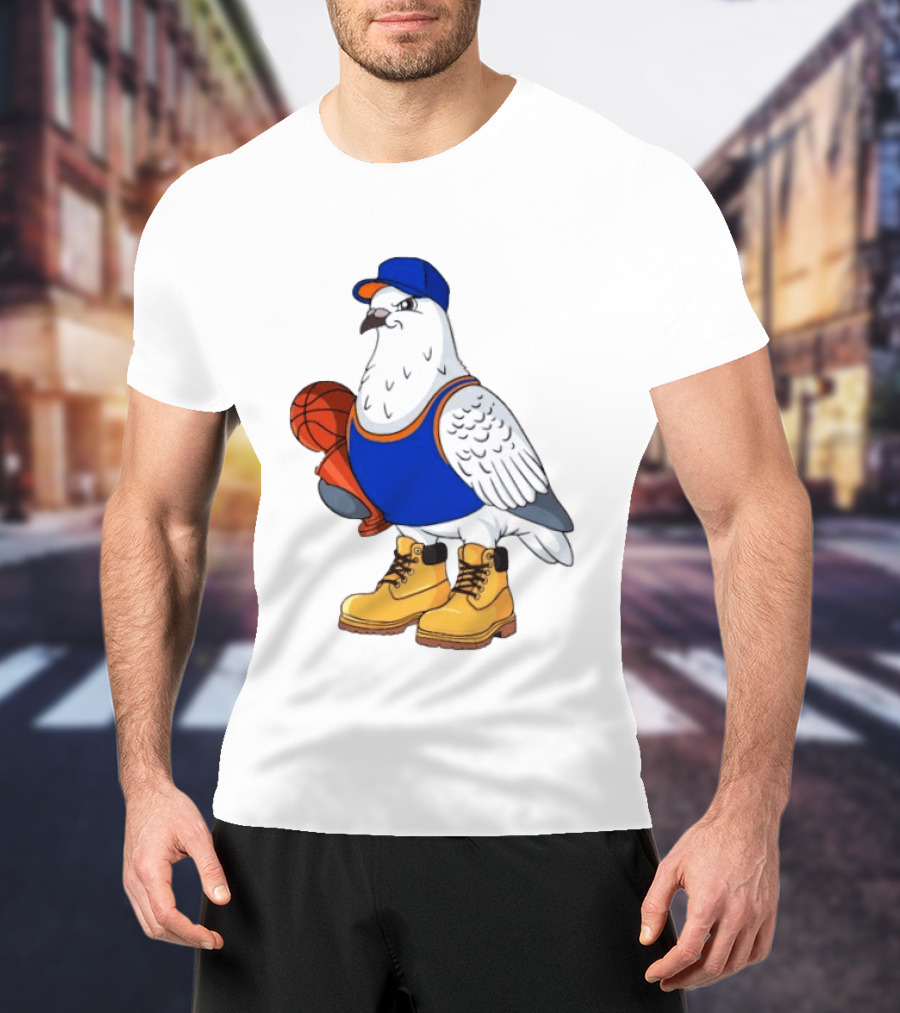 NYC Pigeon New York Forever Basketball Player Cartoon Pigeon In Jersey With Basketball T-Shirt