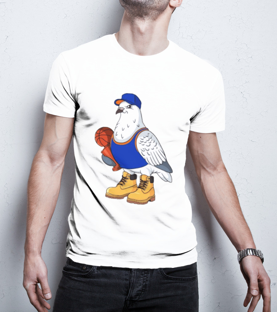 NYC Pigeon New York Forever Basketball Player Cartoon Pigeon In Jersey With Basketball T-Shirt