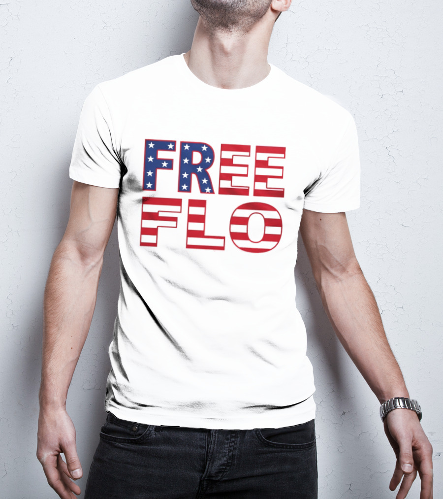 Free Flo USA Flag Stars Stripes Patriotic T-Shirt