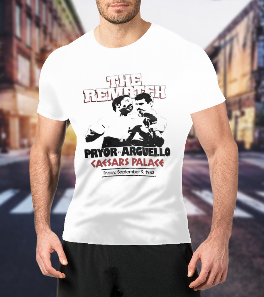 Pryor Vs Arguello The Rematch Caesars Palace 1983 Boxing Memorabilia T-Shirt