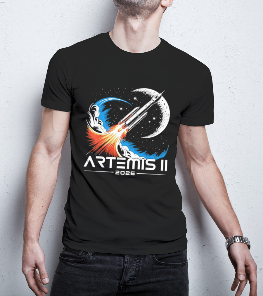 Artemis II 2026 Moon Rocket Space Exploration Launch T-Shirt
