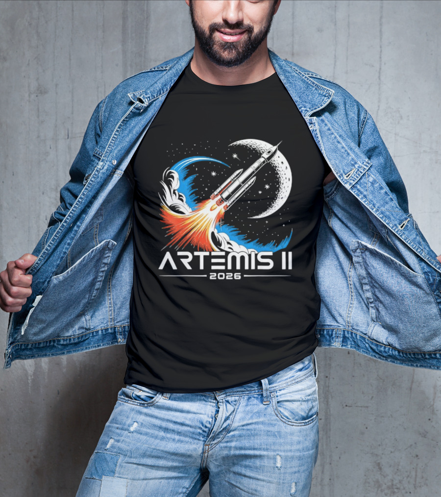 Artemis II 2026 Moon Rocket Space Exploration Launch T-Shirt