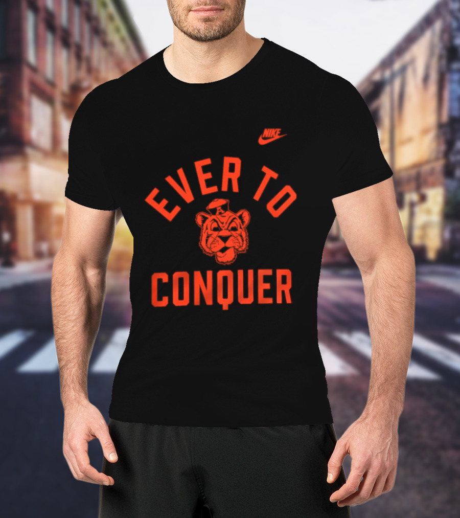 Auburn Tigers Ever To Conquer Tiger Face Nike Swoosh T-Shirt