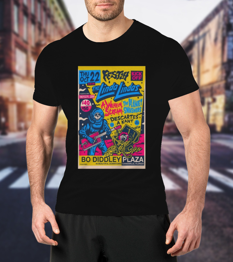 FEST 24 Kick Off 2026 The Linda Lindas Bo Diddley Plaza Gainesville Florida T-Shirt