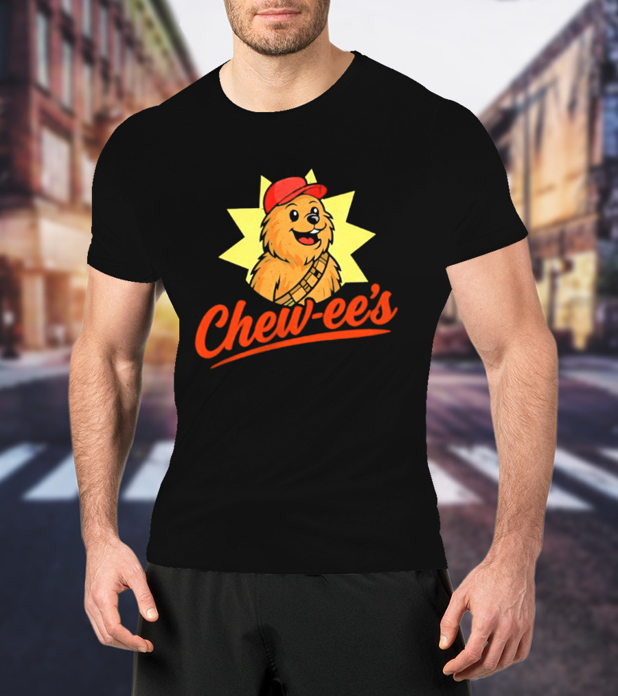Chewbacca Chew Ee's Star Wars Snack Brand Cartoon Character With Red Hat T-Shirt
