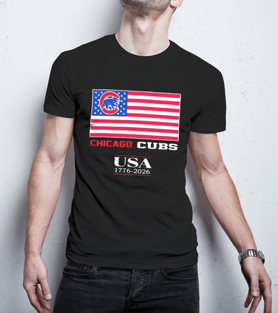 Chicago Cubs USA Flag 1776 2026 Celebration T-Shirt