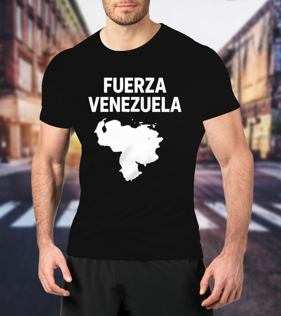 Fuerza Venezuela Map Silhouette Strength Message T-Shirt