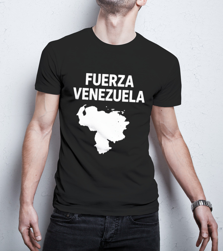 Fuerza Venezuela Map Silhouette Strength Message T-Shirt