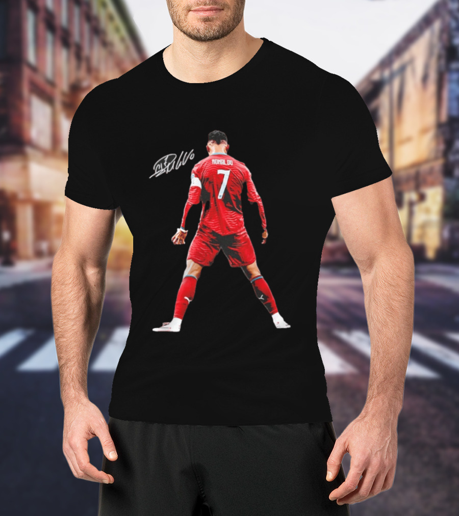 Cristiano Ronaldo Number 7 Portugal National Team Signature T-Shirt