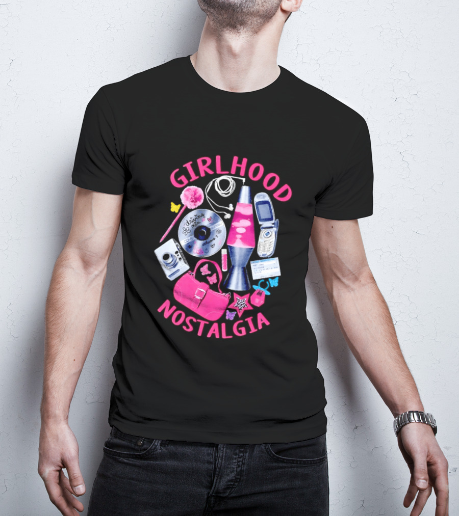 Girlhood Nostalgia Lava Lamp And Vintage Tech Accessories Throwback T-Shirt