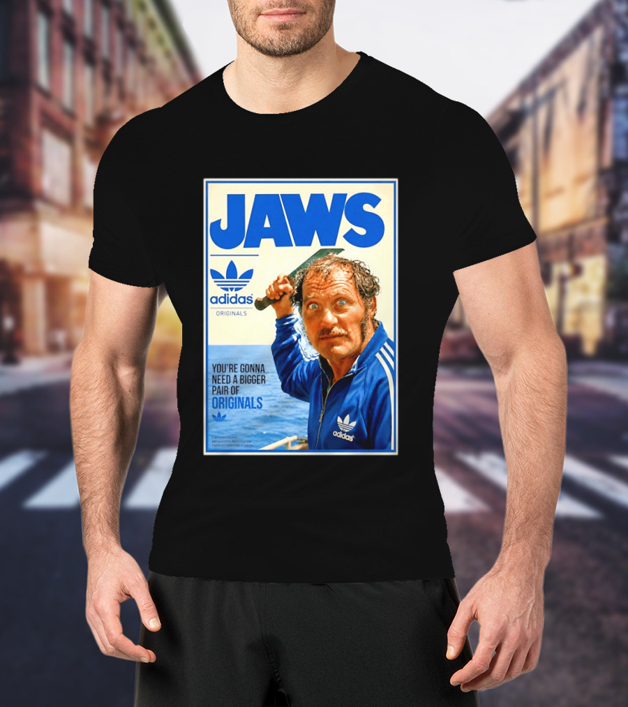 Jaws Adidas Originals You're Gonna Need A Bigger Pair Quint Machete T-Shirt